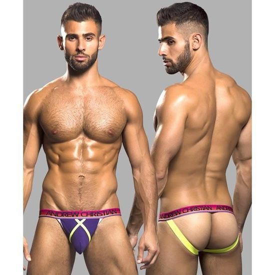 Мужские трусы джоки фиолетовые Andrew Christian X АС9771