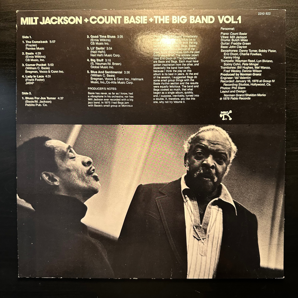 Milt Jackson + Count Basie + The Big Band Vol. 1 (Скандинавия 1978г.)
