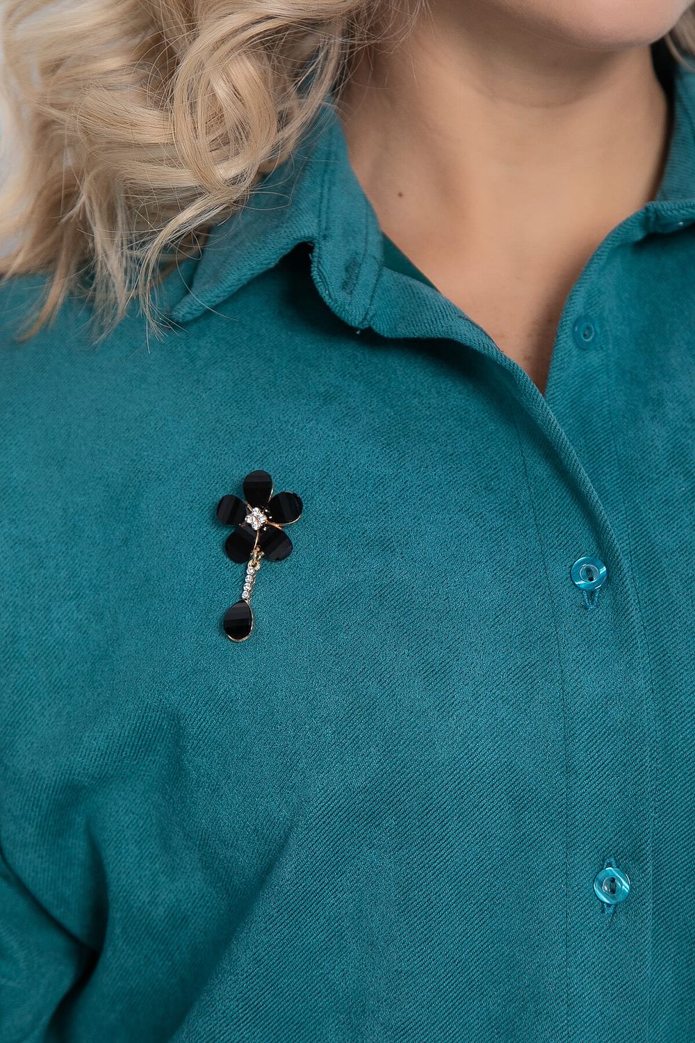 Рубашка Милолика (бирюзовая) Б15439-18М LT Collection