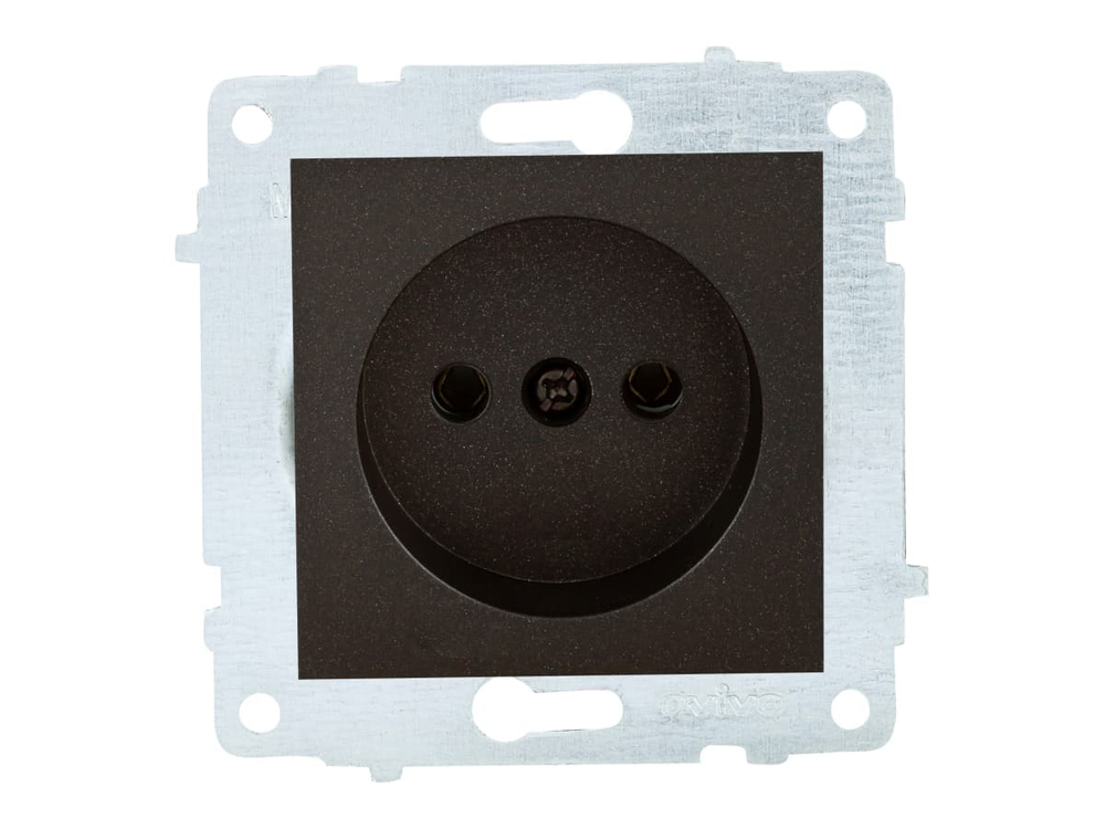 Розетка 1 местная OVIVO 16А б/з черный металик 600-000317-215