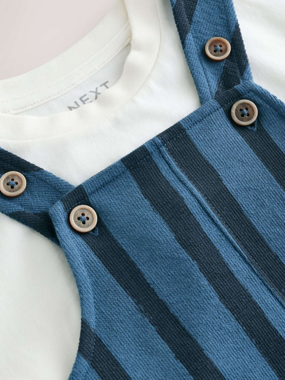 Комбинезон летний и футболка в комплекте для мальчика Next E60-790, Темно-синий, Белый