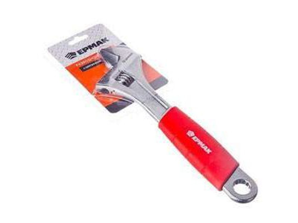 Ключ разводной ЕРМАК 200мм с обрезиненой ручкой