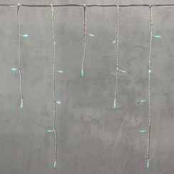 Светодиодная бахрома 3*0.5 м., 3 батарейки типа D 4.5V, 100 LED ламп цвета аква, прозрачный силикон, LTC (ECC100-10-8A)