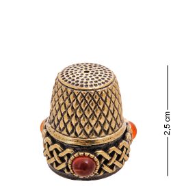 AM-3538 Наперсток «Вращение» (латунь, янтарь)