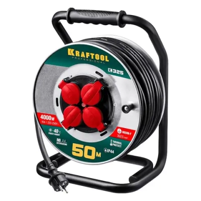 Kraftool K325 силовой удлинитель на катушке 50 м 55086-50