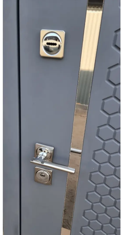 Входная металлическая дверь Рекс 24 Силк Титан / ФЛ-243 Дуб беленый  16мм