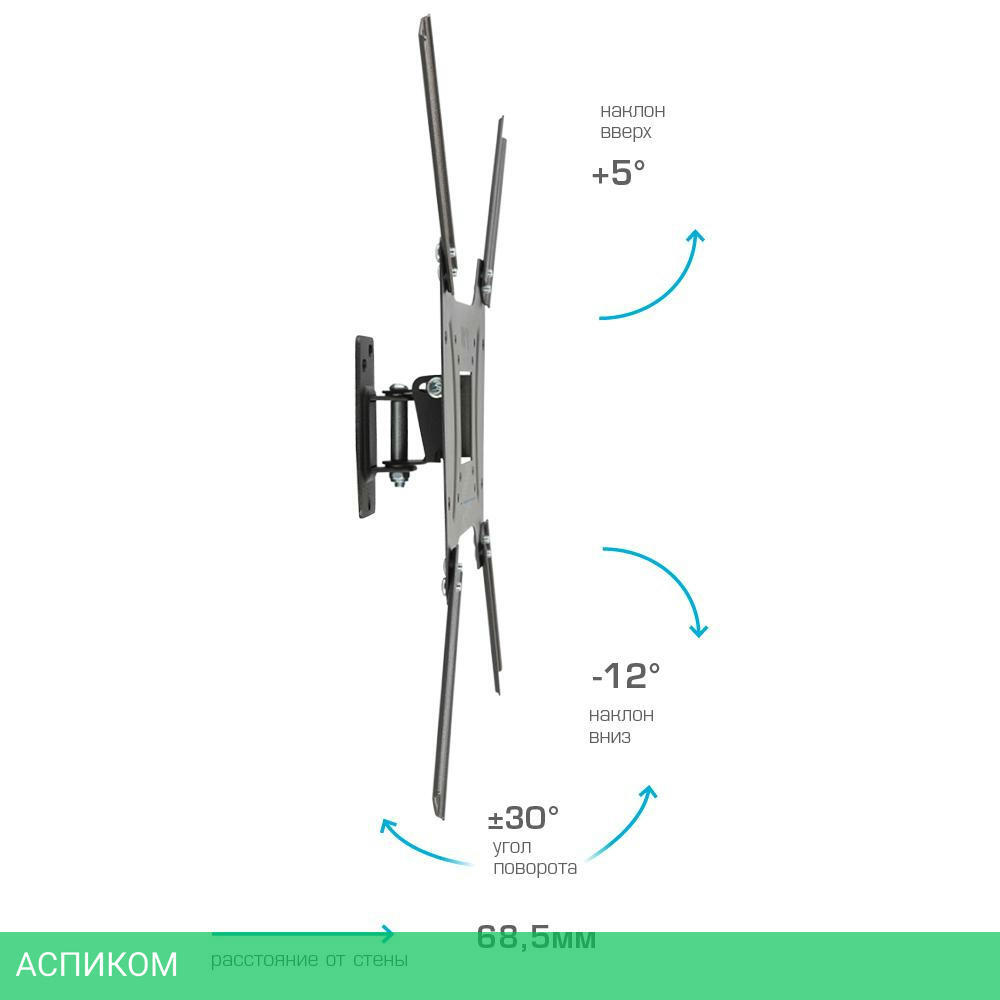 Кронштейн Kromax Optima-402 черный (28009)
