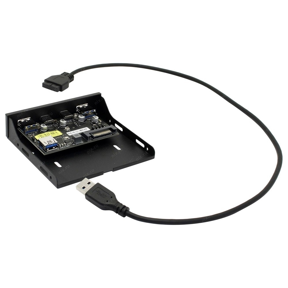 Контроллер USB ORIENT C092, Планка портов 3.5" на переднюю панель 2xUSB Type-C + 2xUSB 3.0 (USB3.2 Gen1), 20Pin кабель 50см, металл, oem (31348)