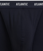 Мужские трусы слипы танга Atlantic, набор 3 шт., хлопок, темно-синие + светло-зеленые + сине-зеленые, 3MP-1576