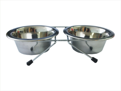 УЮТ Подставка с металлическими мисками 2*0,18 л