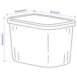РИКТА RYKTA Контейнер с крышкой 12x18x12 см/1,5 л, голубой