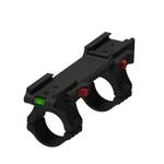 Быстросъёмный моноблочный кронштейн Aimpro на picatinny/weaver D34мм H36мм с уровнем, наклон 20 MOA