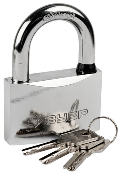 ЗУБР 70 мм, закаленная дужка, навесной замок (37227-70)