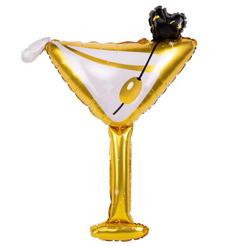 Шар (31''/79 см) Фигура, Бокал Мартини (надув воздухом), Золото, 1 шт.