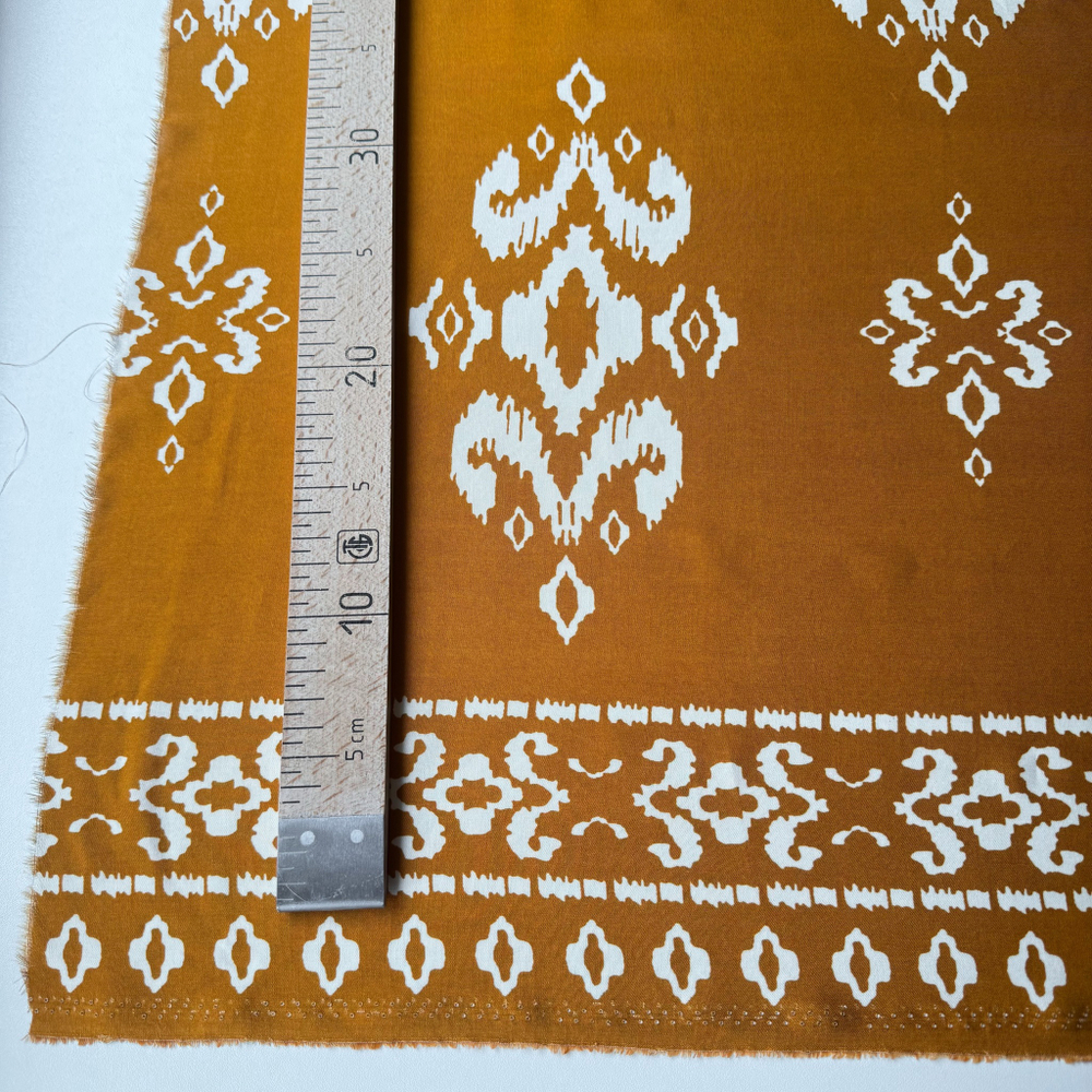 Вискоза (штапель) Горчичный орнамент Вензель