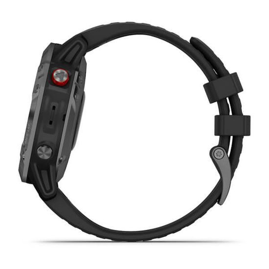 Мультиспортивные часы Garmin Fenix 6 Pro Solar- серые с черным ремешком 010-02410-15