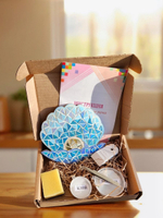 Набор для творчества мозаика стеклянная Ракушка Бирюзовая 18 см.