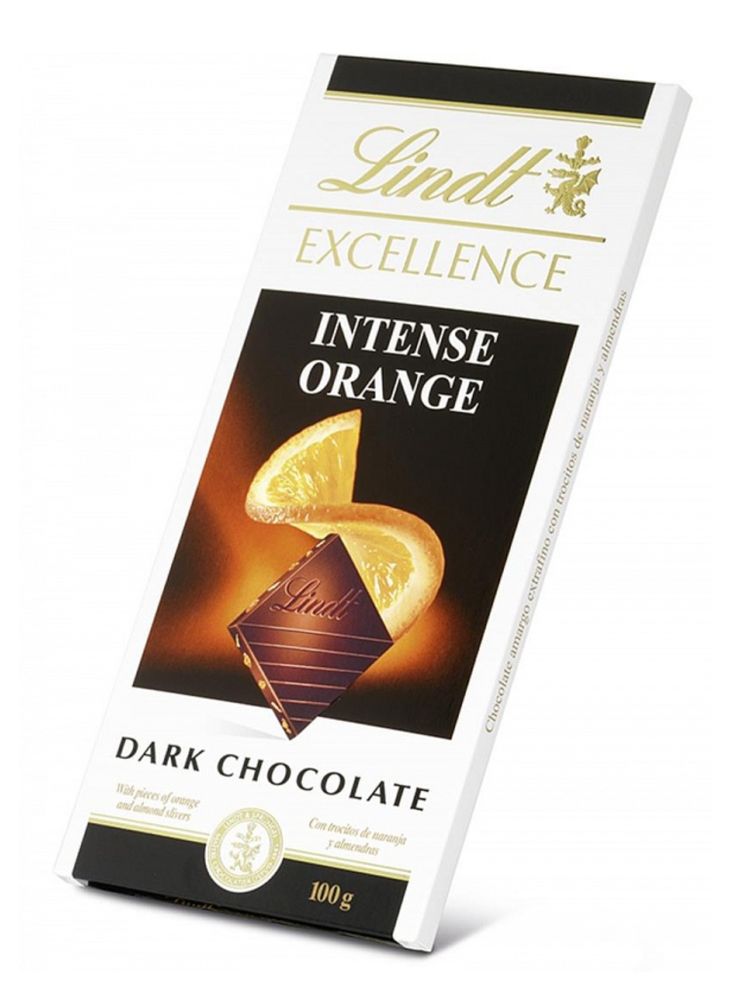 Тёмный шоколад Lindt с апельсином и миндалем 100 г x 4 шт