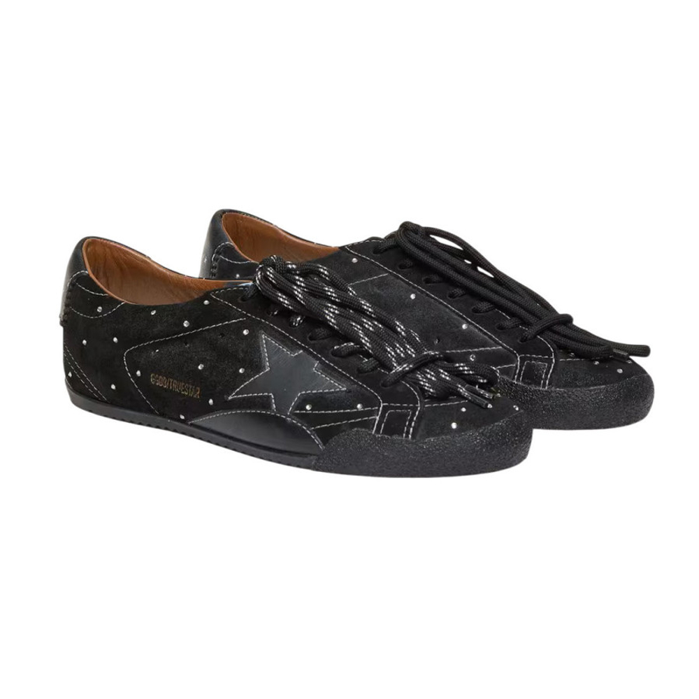Женские кеды Golden Goose True-Star in Suede with Swarovski Crystal and Black Star