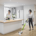 Пылесос вертикальный акк. Greenworks SV24532, 24V, б/щет, 350 Вт, 21 кПа, электрощетка, 3 насадки, LED, белый+зеленый, 1х4Ач и ЗУ (4702007UB)