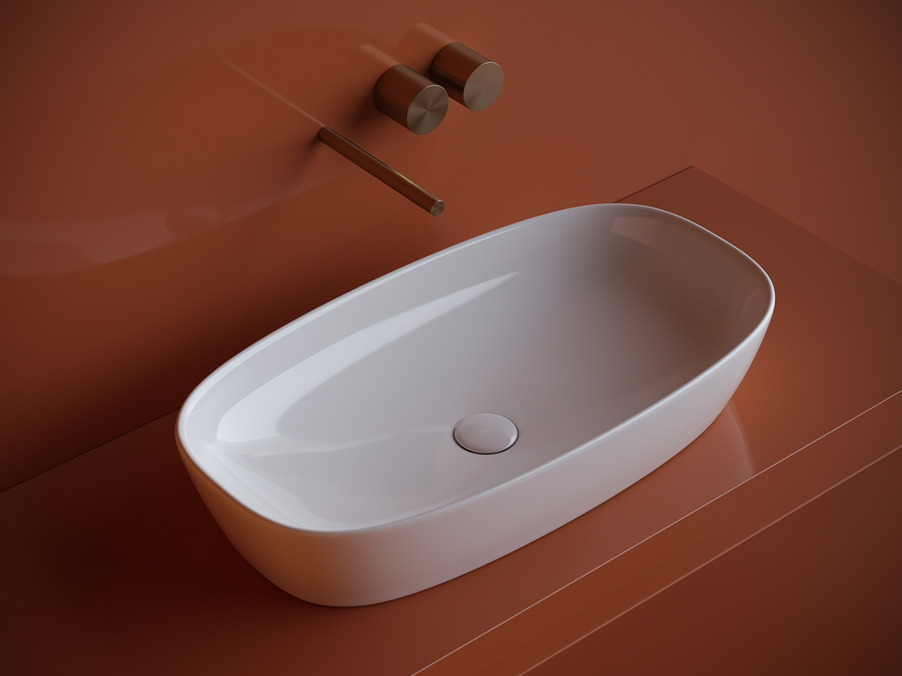 Умывальник чаша накладная овальная Element 700x375x140мм