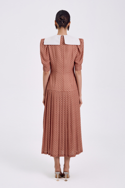 Платье Primavera (Примавера) коричневый в горошек