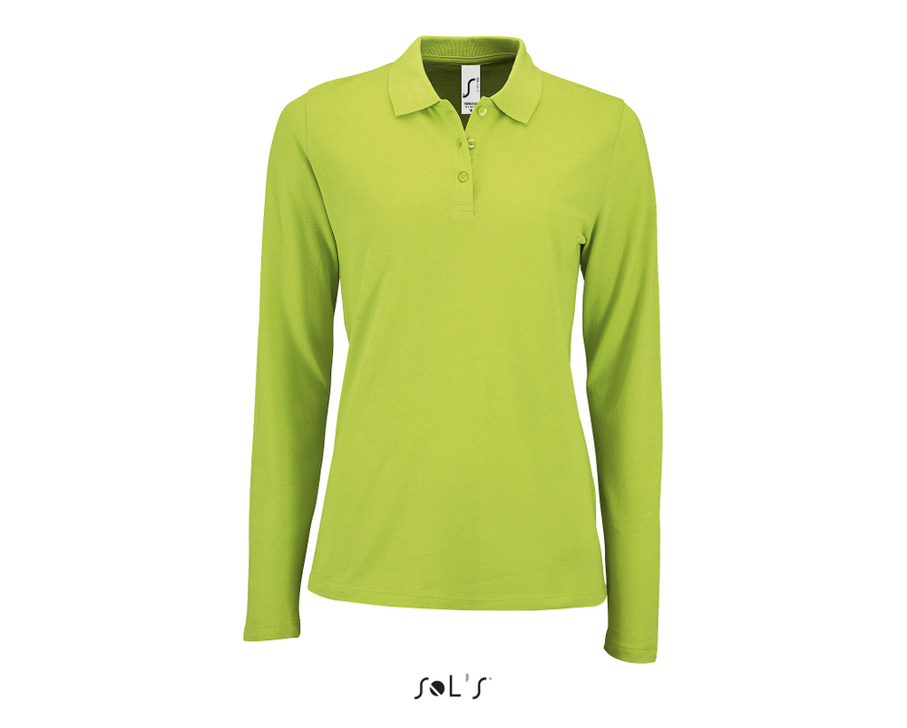 Рубашка поло с длинным рукавом Perfect, женская. Зелёный  M