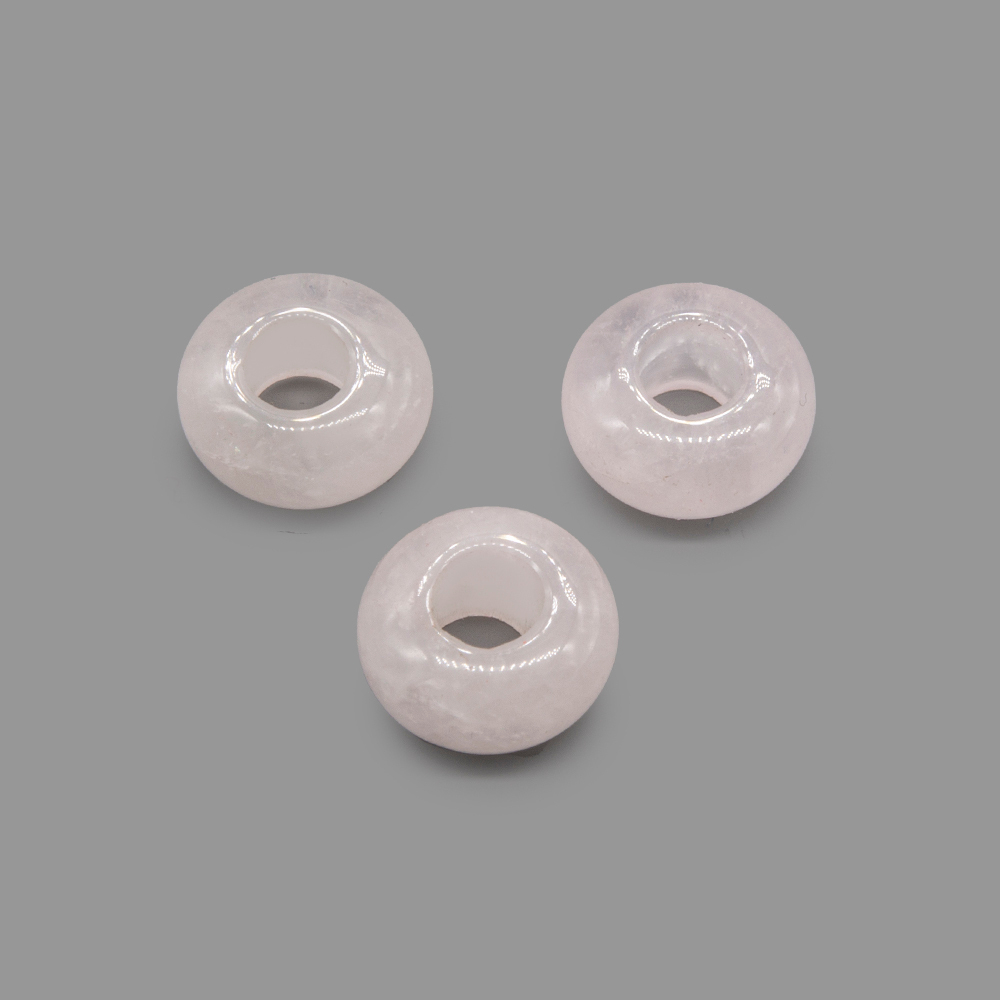 Каменный бублик, 14мм, натуральный розовый кварц