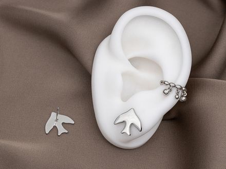 Серьги-гвоздики "Птички" 12мм