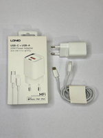 Зарядное устройство LDNIO A2318M Lightning белый