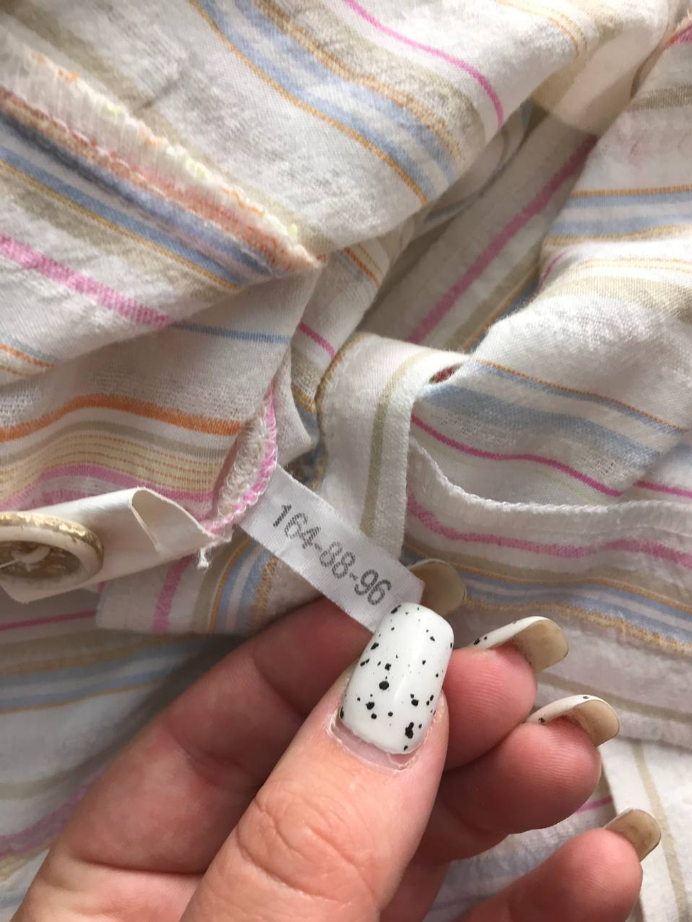 Блузка в полоску, маркировка 164-88-96, визуально на 44 размер