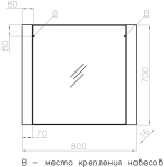 Зеркало "Монако" 80*70, Осина бел/бел лакобель