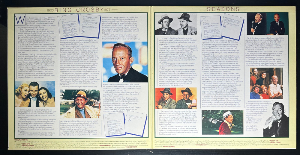 Bing Crosby With The Pete Moore Orchestra ‎– Seasons (Япония 1978г.) Promo