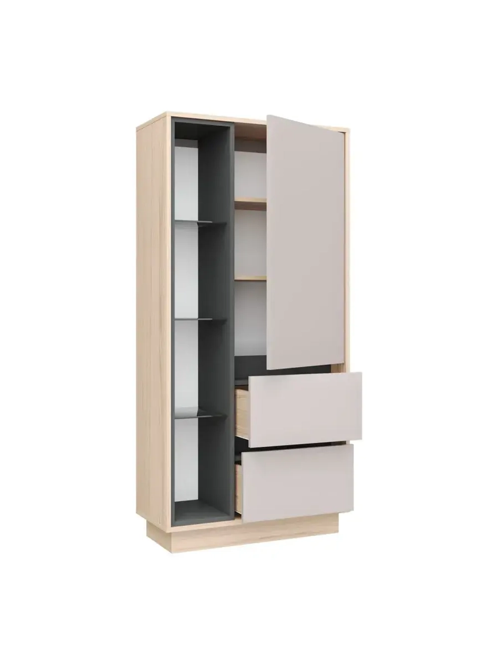 Шкаф-пенал напольный с полками Кашемир 72х32х150