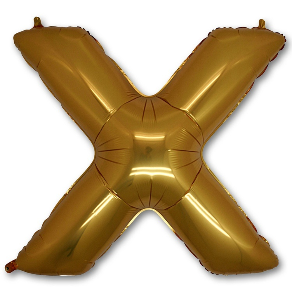 Фольгированная фигура, Буква Х 100 см Gold