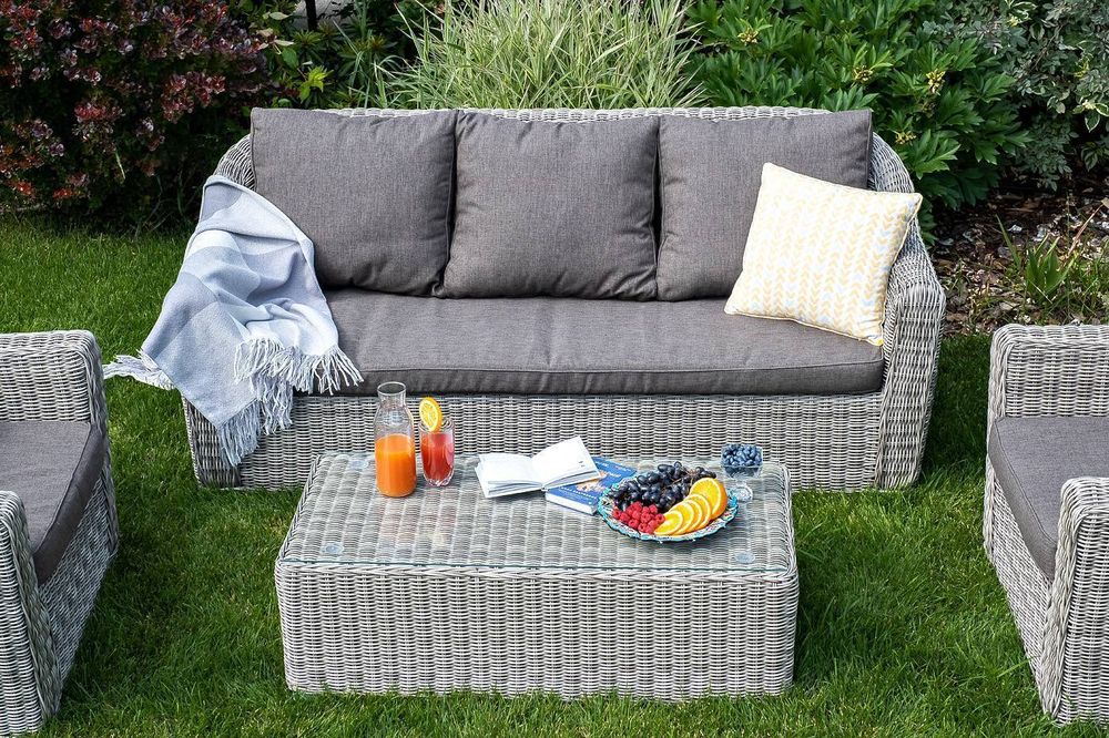 "Фабриция" лаунж-зона из искусственного ротанга, цвет серый