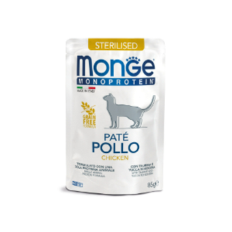 Влажный корм Monge Cat Monoprotein для стерилизованных кошек, из курицы, паучи 85 г - 28 шт