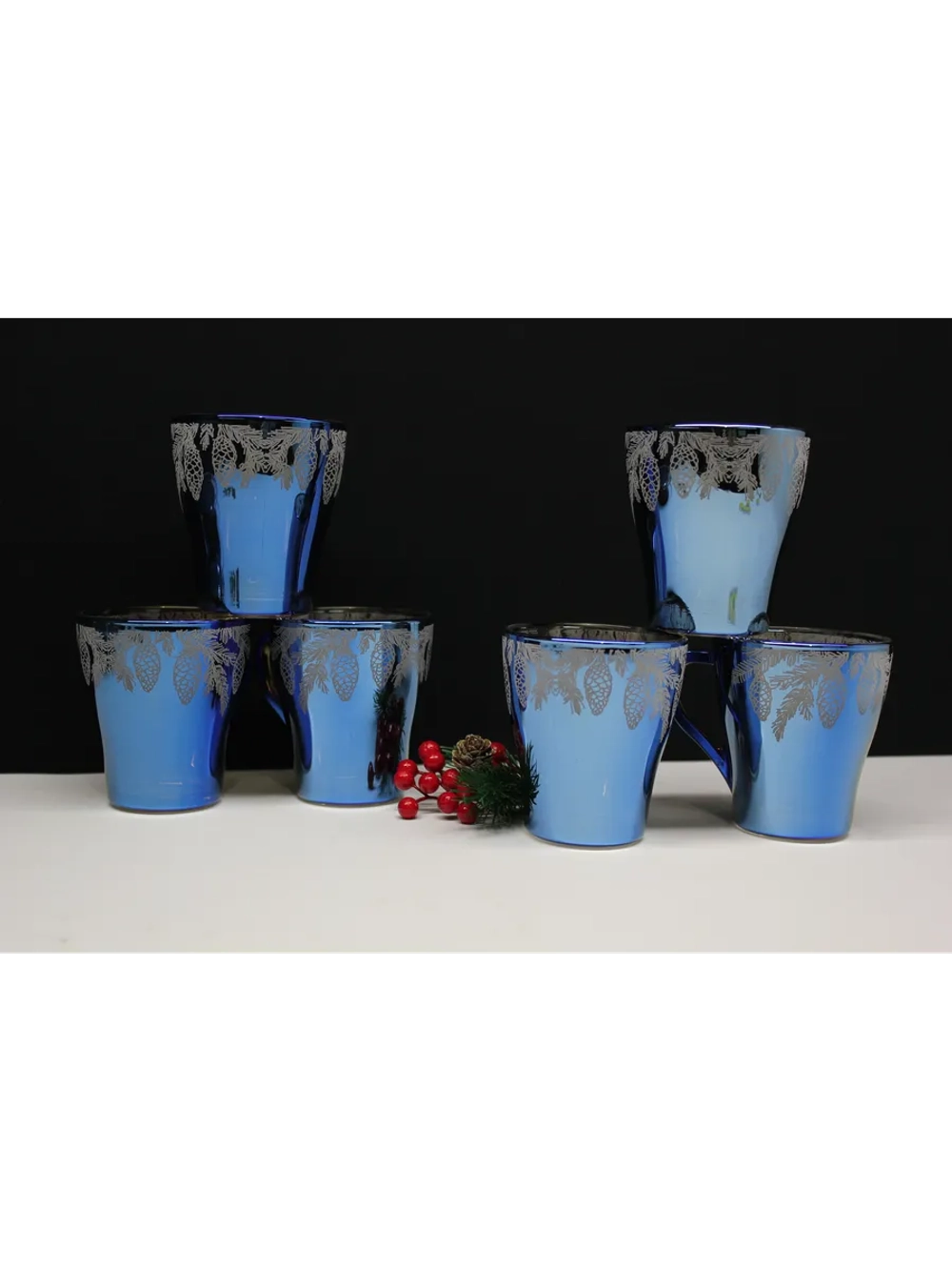 Набор кружек "Лазурит Шишки"