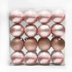 Набор пластиковых шаров Вернисаж 80 мм., розовый перламутр, 32 шт., Christmas DeLuxe (89715)