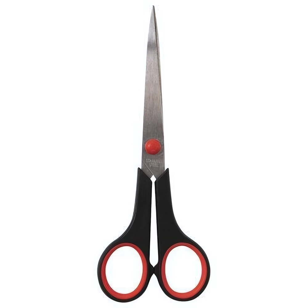Ножницы 170мм, резиновые вставки, черно-красные "EVERYDAY " (STAFF)