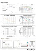 Аккумулятор RuTrike 6-EVF-52 (AGM)