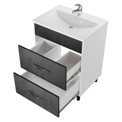 Тумба д/ванной "Сура-60"  под раковину МАРГО-60 (MIXLINE) (ПВХ)