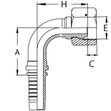 Фитинг DN 12 DK (Г) 20x1.5 (90) (накидная гайка)