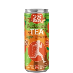 Гречишный чай «Колд брю» Яблоко и Корица 28SEEDS, холодный чай в банке, вид спереди