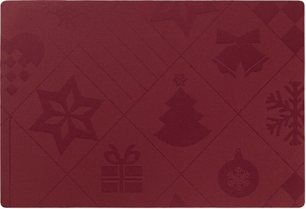 Салфетка сервировочная под тарелку Rosendahl Natale, прямоугольная, литьевой акрил, 43 30 см, красная