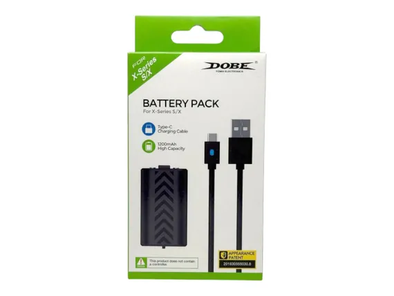 Xbox Series X/S Battery Pack + зарядный кабель Type-C, Black Dobe
