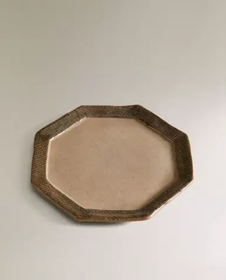 ZARA HOME КЕРАМИЧЕСКАЯ ДЕСЕРТНАЯ ТАРЕЛКА, КОРИЧНЕВЫЙ