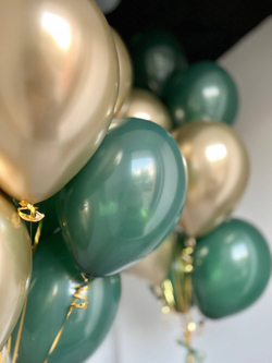 Воздушные шары зелено-золотые №3453