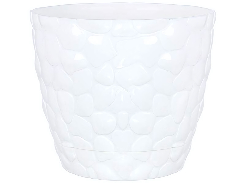 Кашпо Камни 4,8л с подставкой (белый)