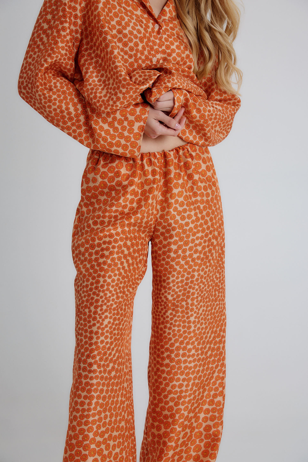 Брюки в пижамном стиле из шелка Стелла Маккартни оранжевый